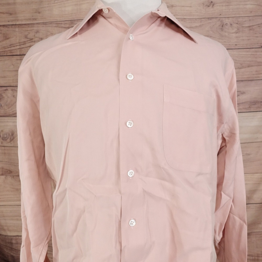 JOHN W NORDSTROM VINTAGE BUTTON UP DRESS SHIRT 16-35 PINK **READ**